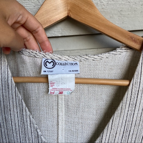 SOLD Vintage Cream Pin Stripe Vest - Picture 3 of 5